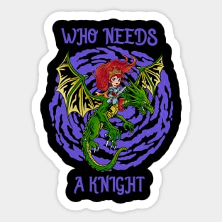 Reign of Fire: Tough Princess and Her Dragon Steed Sticker